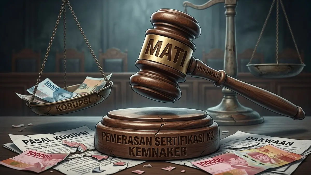 Immanuel Ebenezer mengaku siap dihukum mati dalam kasus pemerasan sertifikasi K3. Ia membantah dakwaan dan menyebut ada perlawanan pengusaha. (Youtube. com)