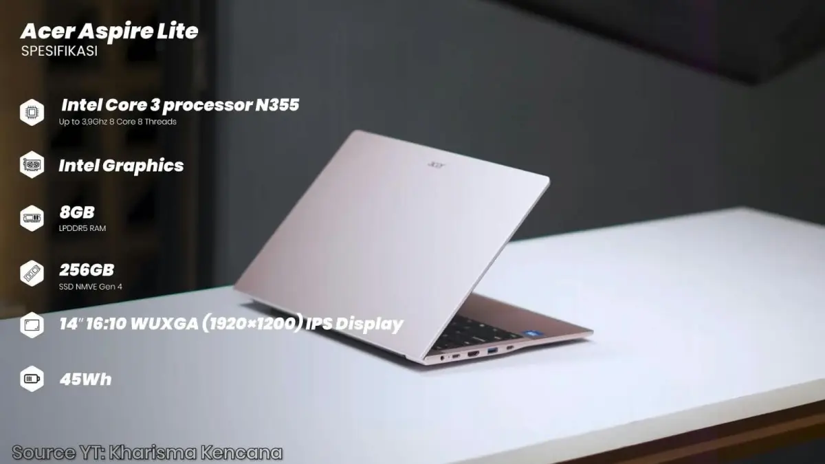 laptop kelas Rp5 jutaan yang kini menawarkan beragam pilihan spesifikasi, mulai dari prosesor bertenaga, layar IPS, hingga RAM yang bisa di-upgrade. Konsumen disarankan cermat membandingkan spesifikasi sebelum membeli.