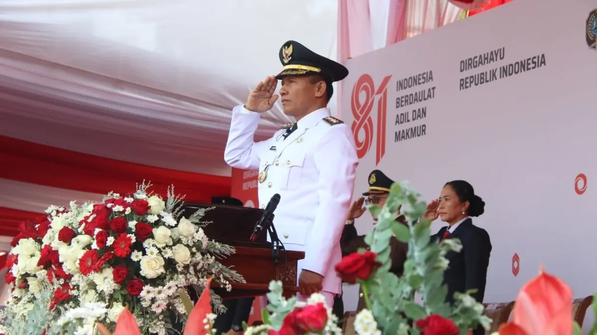 Plt Bupati Tulungagung Ahmad Baharudin menjadi inspektur upacara peringatan HUT Ke-81 Kemerdekaan RI.