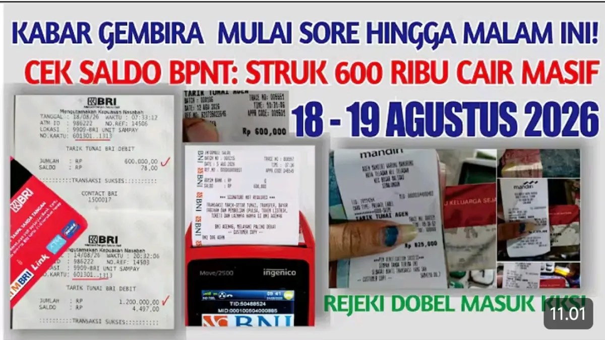 Cek saldo BPNT 18 Agustus 2026 ramai dibahas setelah saldo Rp600.000 masuk KKS. Simak kemungkinan sumber dana dan cara memastikan pencairannya.