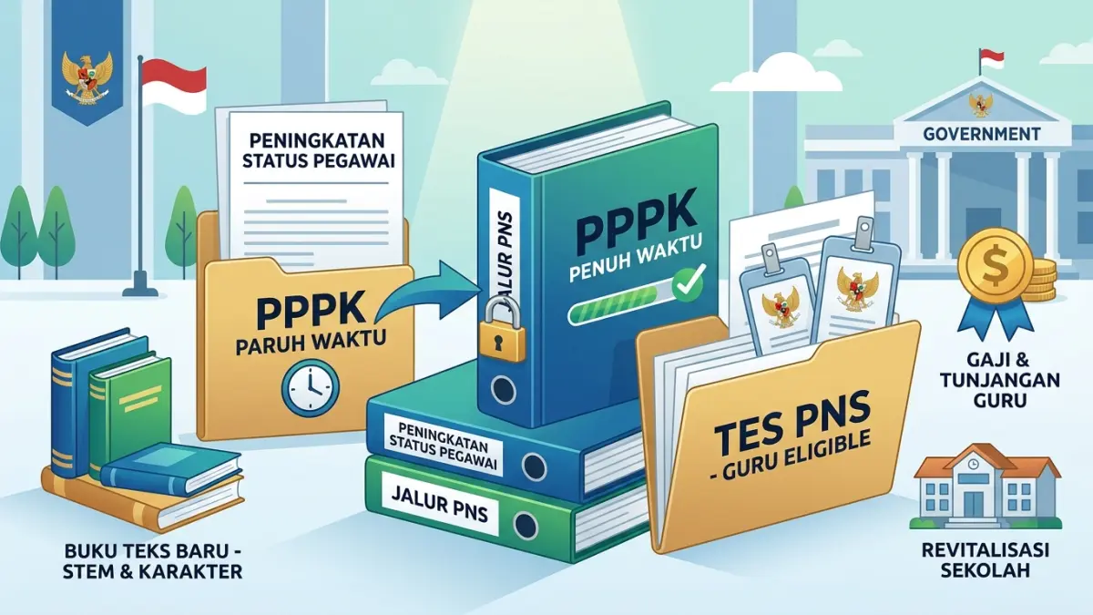 PPPK paruh waktu berpeluang jadi penuh waktu dan ikut tes PNS. DPR juga mendorong kenaikan gaji guru serta pemenuhan kebutuhan pendidikan. (Youtube. com)