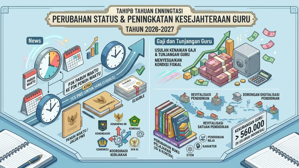 P3K paruh waktu guru akan diberi kesempatan menjadi P3K penuh waktu. Guru yang eligible juga bisa ikut tes PNS. (Youtube. com)