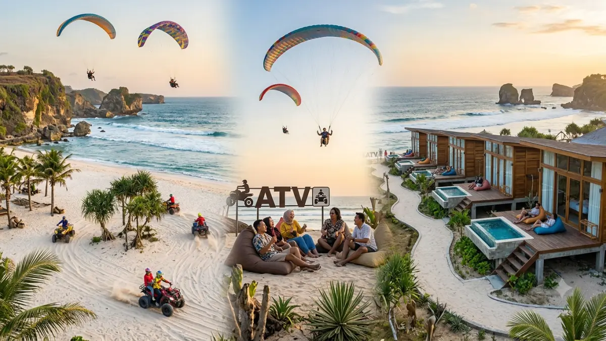 Pantai Midodaren Tulungagung menawarkan ATV, UTV, cottage, camping hingga paralayang. Simak tarif dan fasilitasnya dari review terbaru.