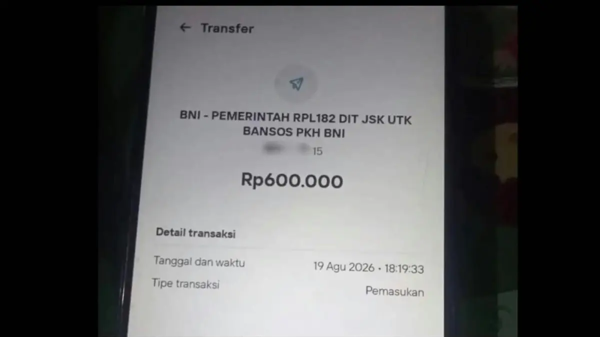 pencairan BPNT tahap ketiga melalui KKS Bank BNI. Sejumlah KPM melaporkan saldo Rp600 ribu masuk pada 19 Agustus 2026.