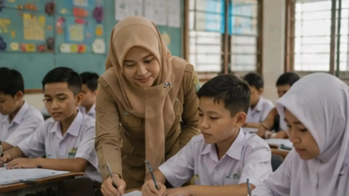 PPPK paruh waktu jadi penuh waktu menjadi hasil finalisasi rapat. Guru PPPK penuh waktu juga berkesempatan ikut seleksi PNS awal 2027.(AI)