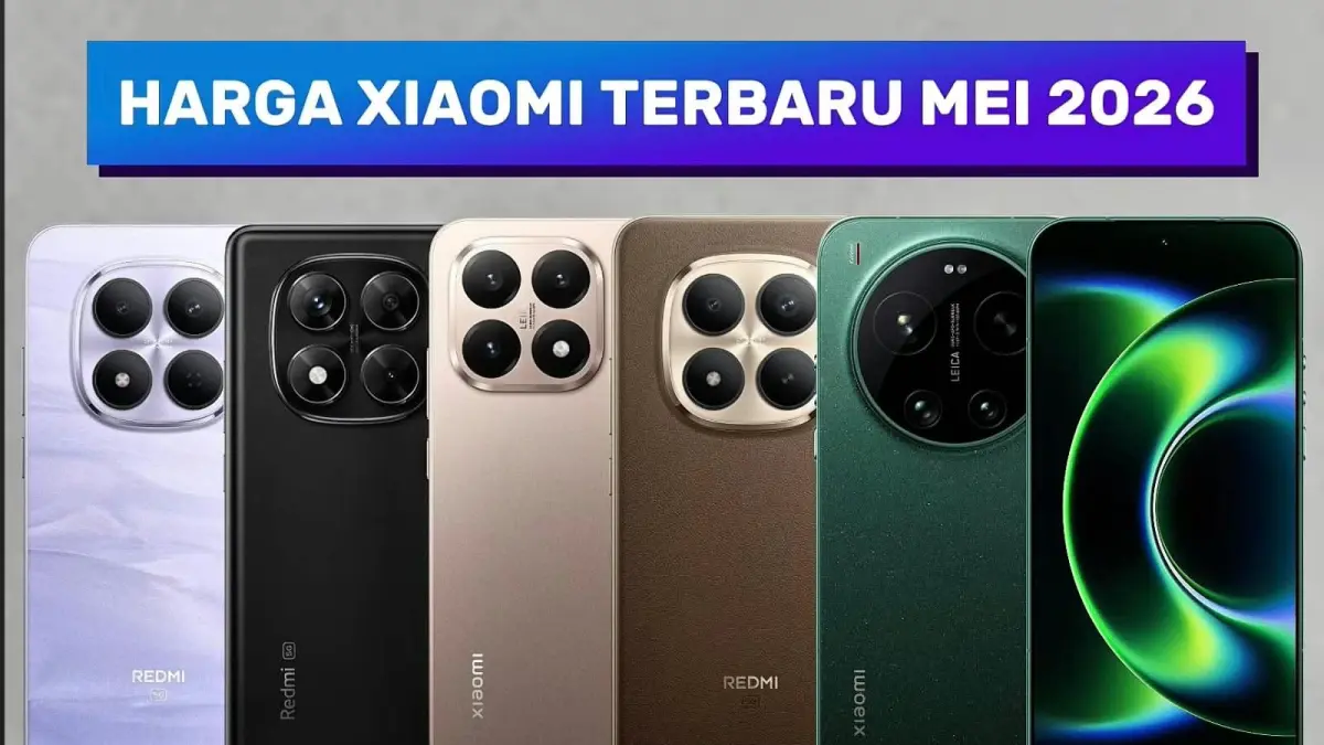 Daftar harga HP Xiaomi Mei 2026 mencakup berbagai pilihan, mulai Redmi A5 seharga Rp1.599.000 hingga Xiaomi 17 Ultra yang mencapai Rp22.999.000 untuk varian 1 TB. Harga dapat berubah sewaktu-waktu.