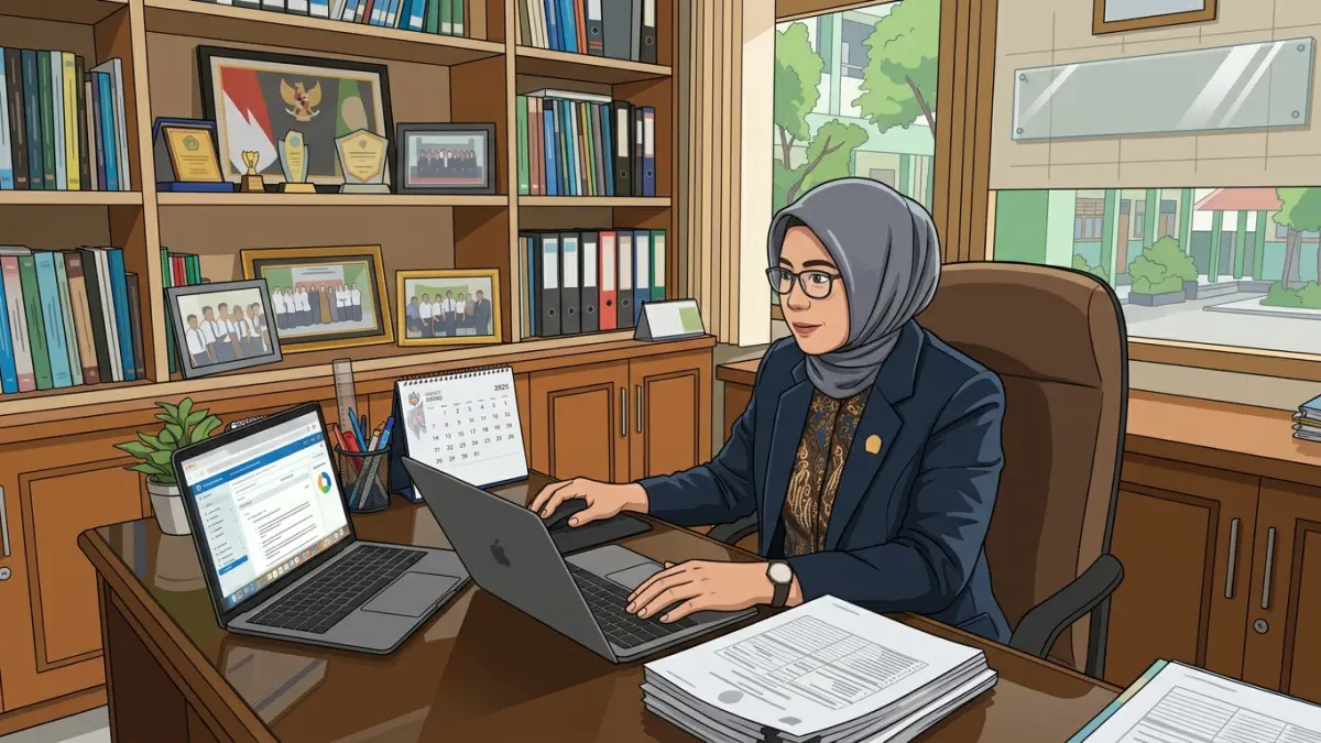 Masih terdapat puluhan calon kepala sekolah yang proses perteknya belum tuntas. Sebanyak 49 nama belum mendapatkan pertek.(ILUSTRASI AI)