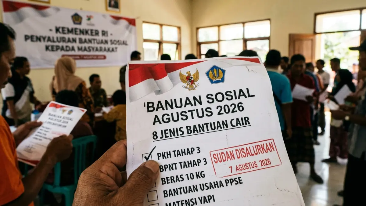Bansos Agustus 2026 disebut mencakup delapan bantuan yang diproses bertahap, mulai PKH, BPNT, beras hingga bantuan yatim piatu. (Youtube. com)