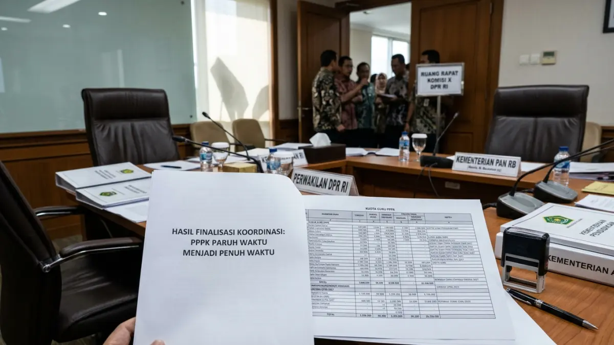 PPPK Paruh Waktu guru disepakati mendapat kesempatan menjadi penuh waktu dan mengikuti proses menuju PNS serta perubahan status kepegawaian. (Youtube. com)