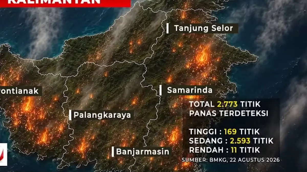 Karhutla Berau menyeret seorang pria sebagai tersangka. Ia diduga membakar 12 hektare lahan untuk kebun sawit dengan kerugian Rp1,2 miliar.(SC Youtube)