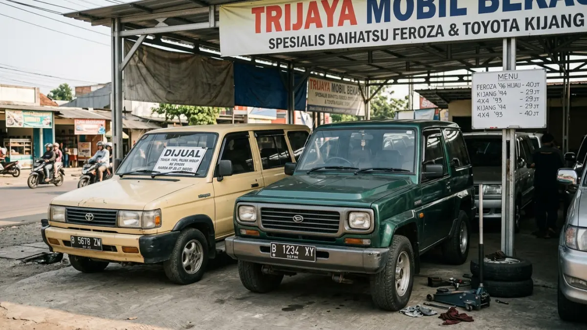Mobil bekas Depok di Cilodong menawarkan Feroza, Kijang hingga 4x4 dengan harga mulai Rp26 jutaan dan masih bisa dinegosiasikan. (Youtube. com)