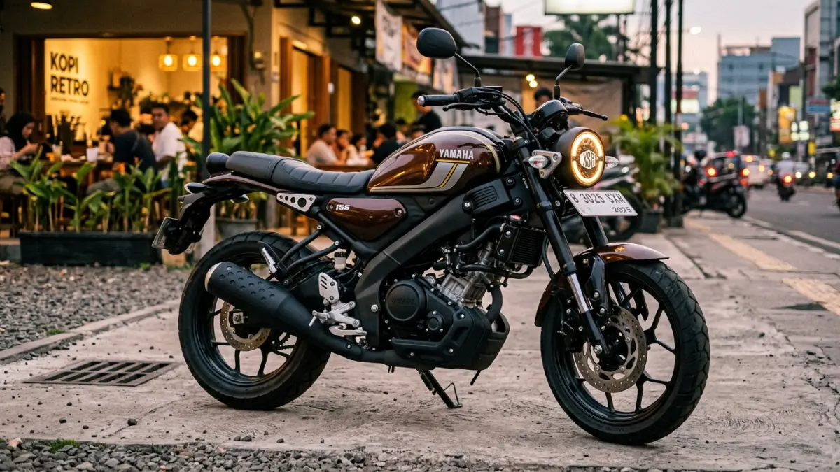 Yamaha XSR 155 2025 hadir dengan warna Metallic Brown Authentic. Simak harga Rp39 jutaan, mesin 19 HP, fitur, dan detail terbarunya. (Youtube. com)