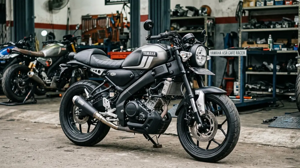 Yamaha XSR cafe racer bisa dibuat tanpa ubahan ekstrem. Simak daftar part yang perlu diganti, mulai ban, stang, jok, lampu hingga kopling. (Youtube. com)