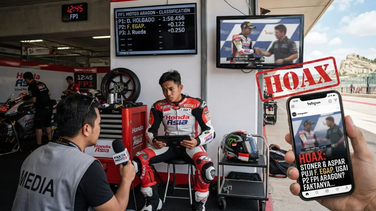 Buatkan foto jurnalistik tentang  Feda Ega Pratama Tampil Gemilang di Aragon, P1 Disebut Jadi Awal Kejutan Besar