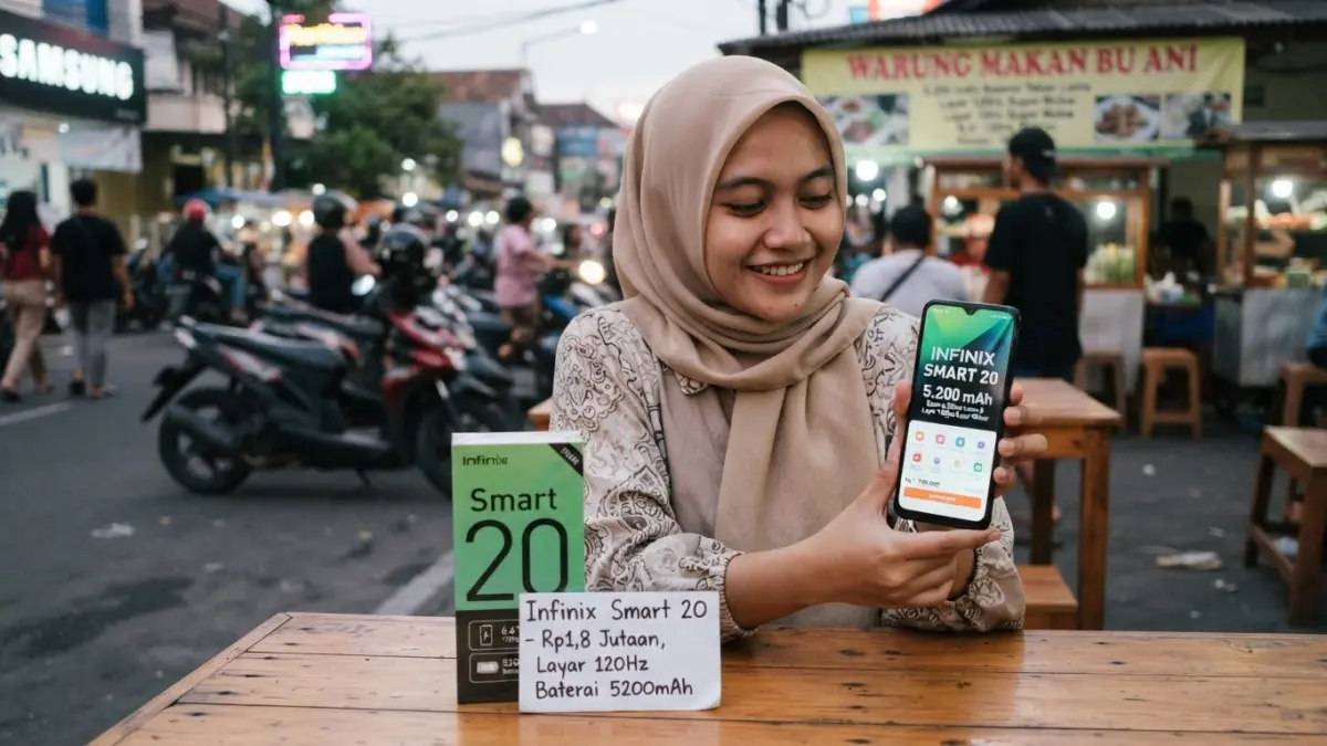 Infinix Smart 20 Rp1,8 jutaan membawa layar 120 Hz, baterai 5.200 mAh, Helio G81 Ultimate, USB Type-C, dan