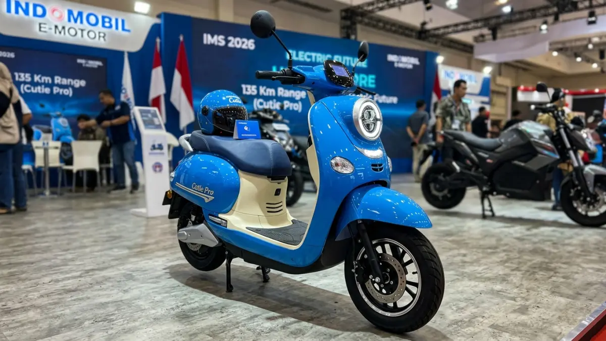 Indomobil Cutie hadir di IMS 2026 dengan desain mungil, baterai hingga 2,88 kWh, jarak tempuh 135 km, dan fitur lengkap. (Youtube. com)
