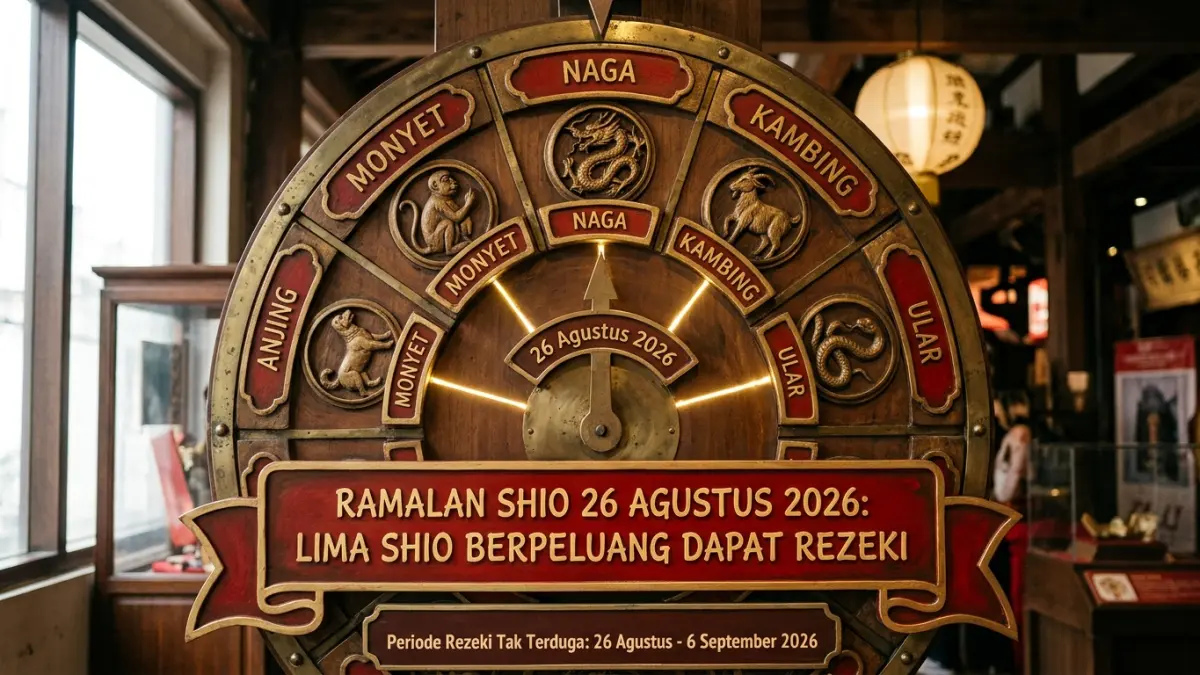 Ramalan shio 26 Agustus 2026 hingga 6 September menyebut Naga, Kambing, Ular, Anjing, dan Monyet berpeluang mendapat rezeki. (Youtube. com)