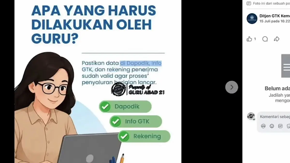TPG Agustus 2026 diperkirakan cair 26-31 Agustus. Simak tahapan penarikan data, sinkronisasi, penerbitan SKTP, dan cara cek status Info GTK.(SC Youtube)
