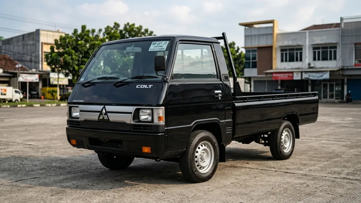 Mitsubishi L300 2026 di Jawa Tengah dibanderol Rp231 juta. Pikap ini memakai mesin turbo 2.268 cc dan bak lebih panjang 8 persen. (Gemini AI)
