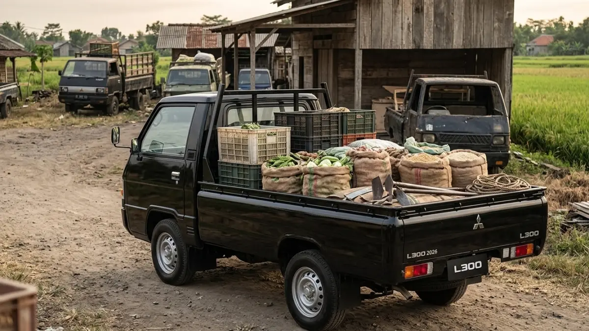 Mitsubishi L300 2026 diperkirakan Rp246 juta-Rp251 jutaan dengan mesin diesel 2.2 L, transmisi manual dan daya angkut besar. (Gemini AI)