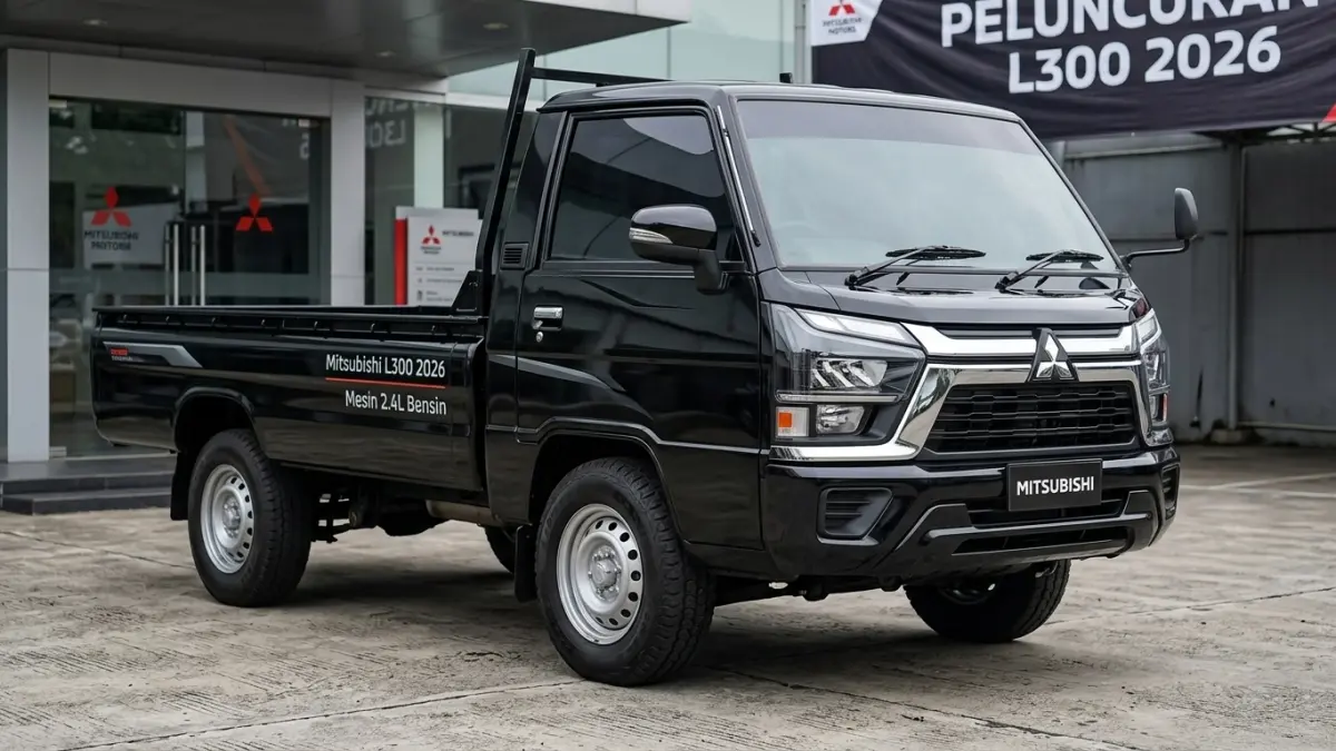 Mitsubishi L300 2026 diprediksi memakai mesin 2.4L, tenaga 146 hp, fitur modern, dan harga mulai Rp180 juta. (Gemini AI)