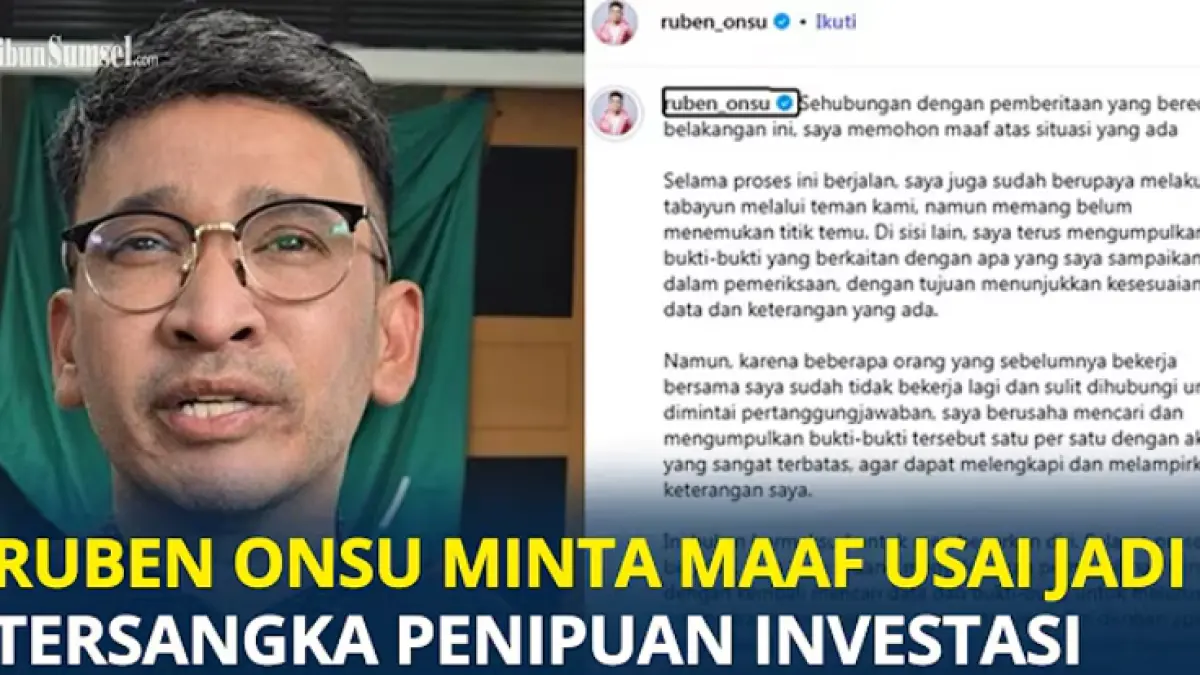 Ruben Onsu buka suara soal polemik hukum. Ia meminta maaf, mengungkap kesulitan mengumpulkan bukti, dan berkomitmen menyelesaikan masalah secara kekeluargaan.