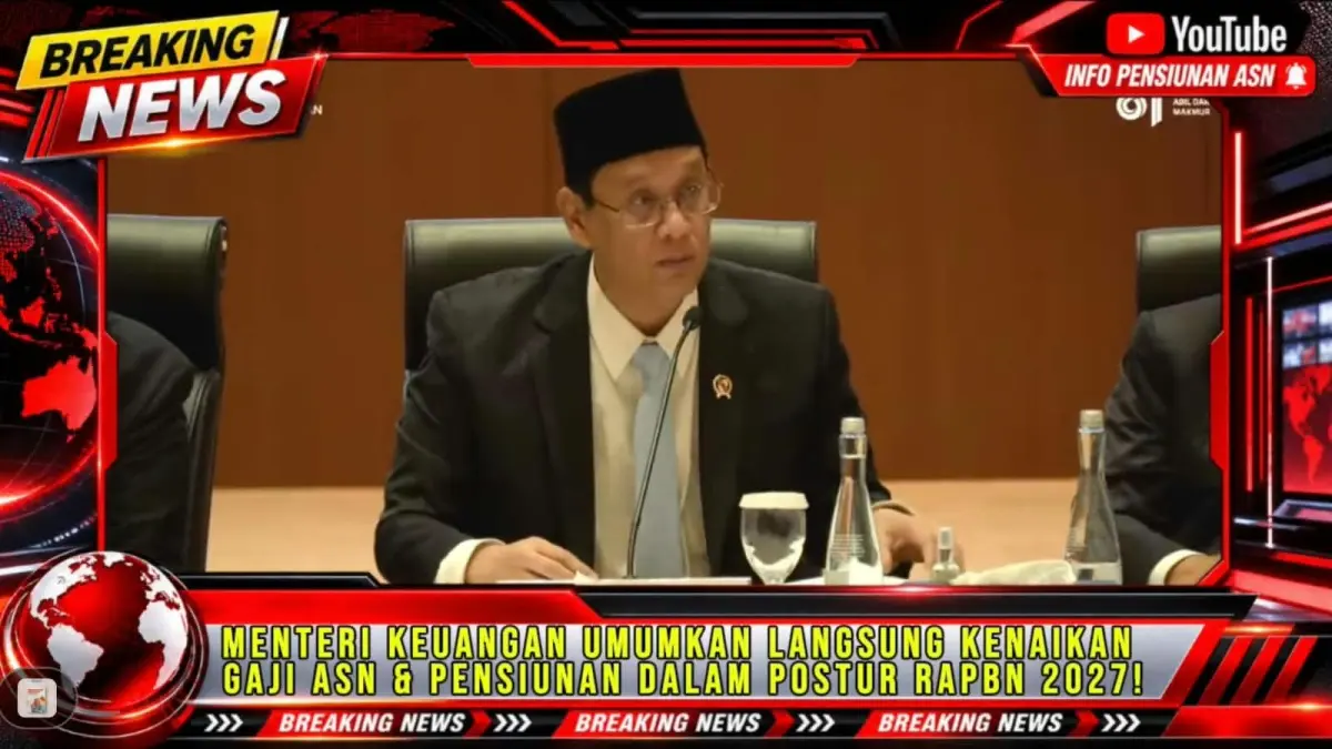 Menteri Keuangan Purbaya Yudhi Sadewa menyampaikan keterangan dalam konferensi pers mengenai RAPBN 2027 di Jakarta.
