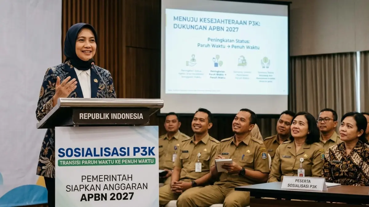 P3K paruh waktu jadi P3K penuh waktu direncanakan mulai 2027. Pemerintah menyiapkan skema pembiayaan melalui APBN.