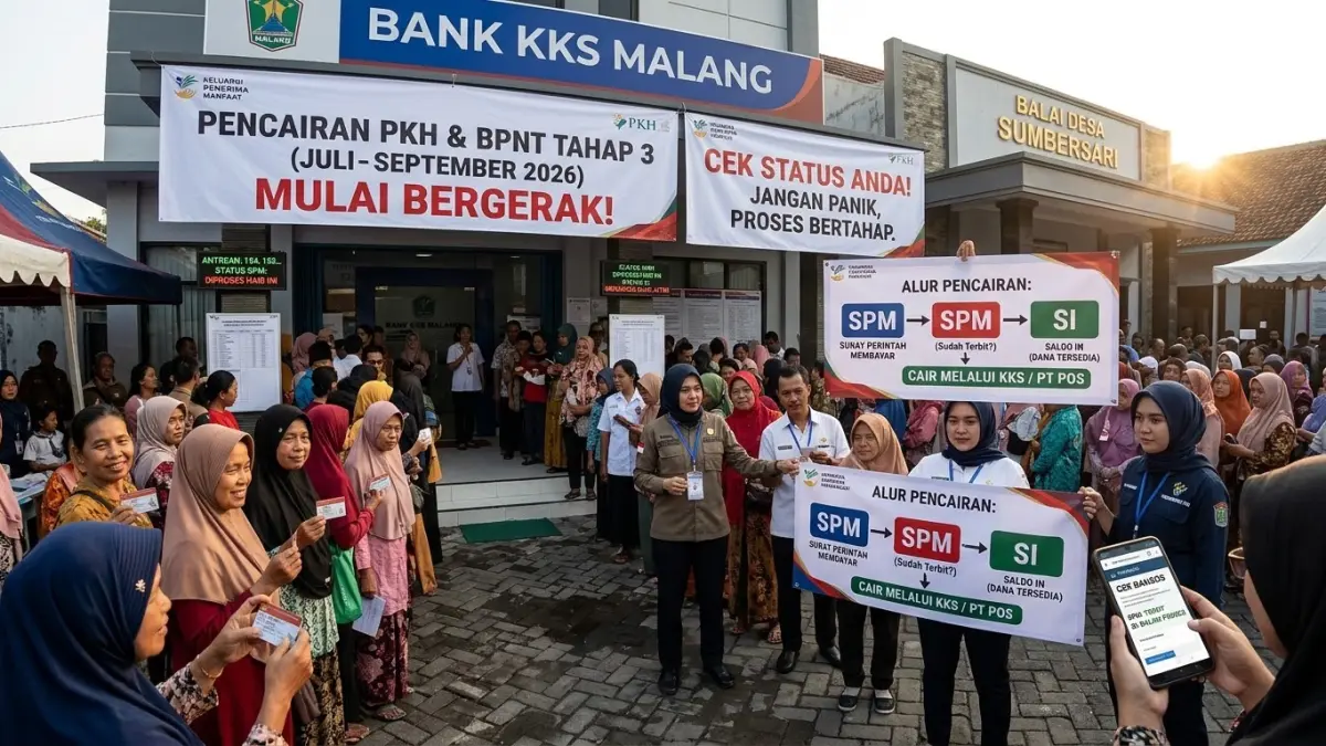 Pencairan PKH dan BPNT September 2026 mulai bergerak. Sejumlah KPM masuk SPM dan SI, tetapi pencairan tetap dilakukan bertahap.