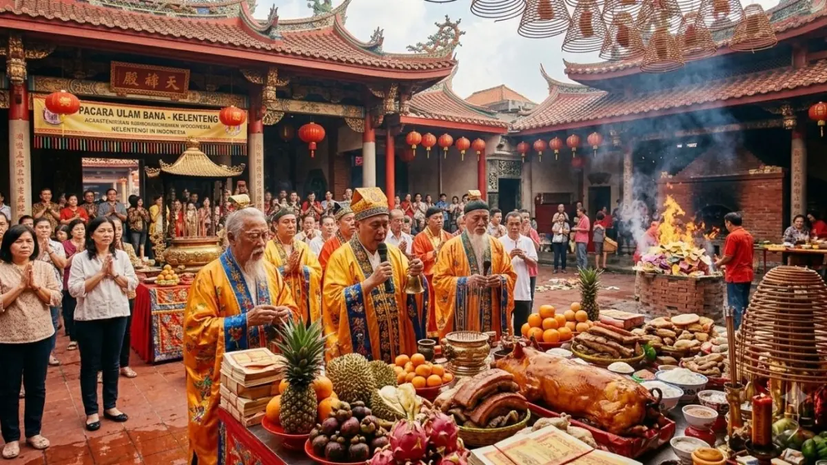 Sesajen dalam Ulam Bana menjadi simbol penghormatan kepada arwah, termasuk yang diyakini tidak lagi memiliki keluarga atau keturunan.(ILUSTRASI AI)