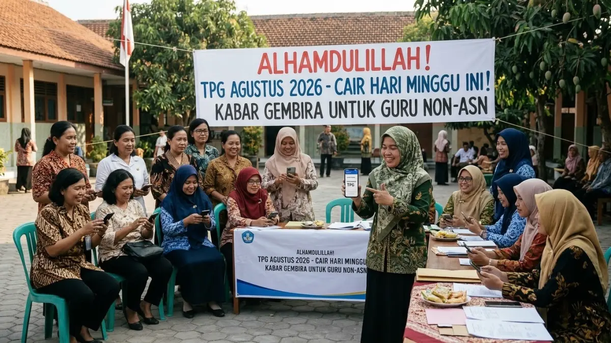 TPG Agustus 2026 ramai disebut cair pada Minggu, mayoritas laporan berasal dari guru non-ASN. Pencairan kembali ditunggu pada Senin 31 Agustus.