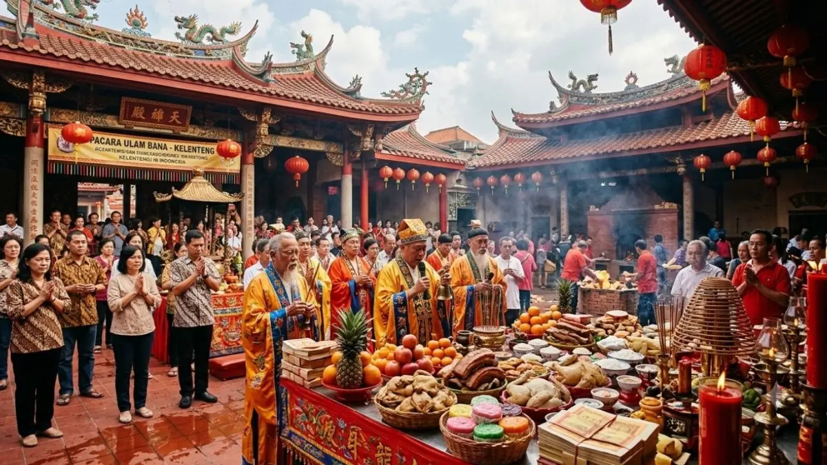 Ulam Bana terus dipertahankan sebagai ritual penghormatan arwah sekaligus cara masyarakat Tionghoa melestarikan warisan budaya.(ILUSTRASI AI)