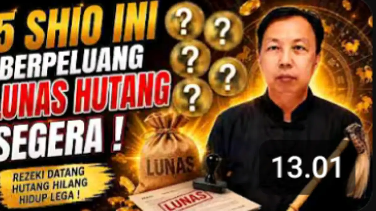 5 shio yang diramal segera lunas utang adalah Ayam, Naga, Kerbau, Tikus, dan Monyet. Mereka disebut mendapat peluang rezeki tambahan.