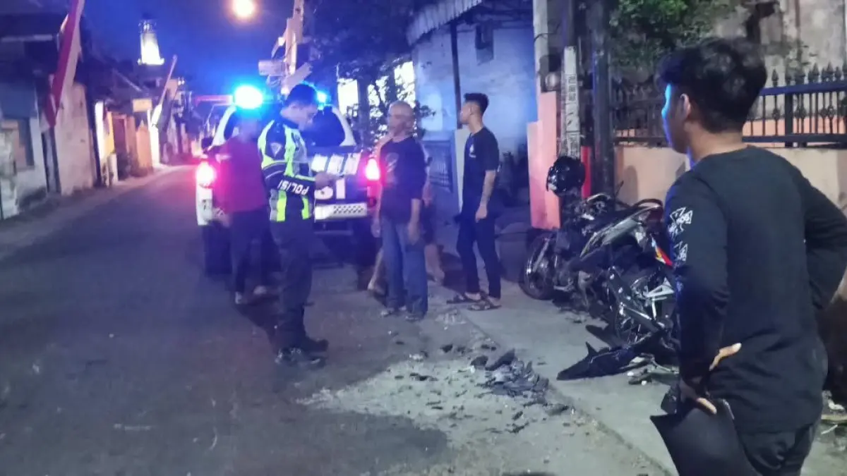 Dua sepeda motor terlibat kecelakaan lalu lintas di jalan umum Desa Mangunsari, Kecamatan Kedungwaru, Rabu (2/9/2026) dini hari.(SATLANTAS TULUNGAGUNG)