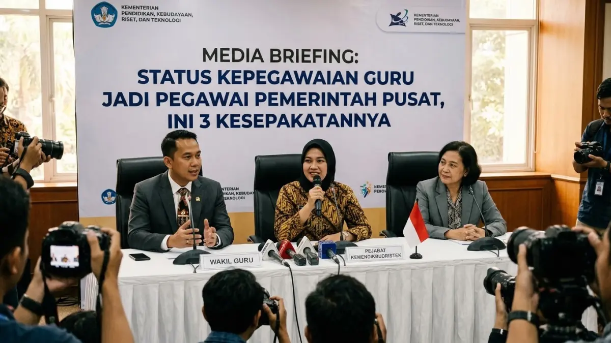 Status kepegawaian guru akan ditata menjadi pegawai pemerintah pusat. P3K paruh waktu juga dialihkan menjadi penuh waktu mulai Januari 2027.