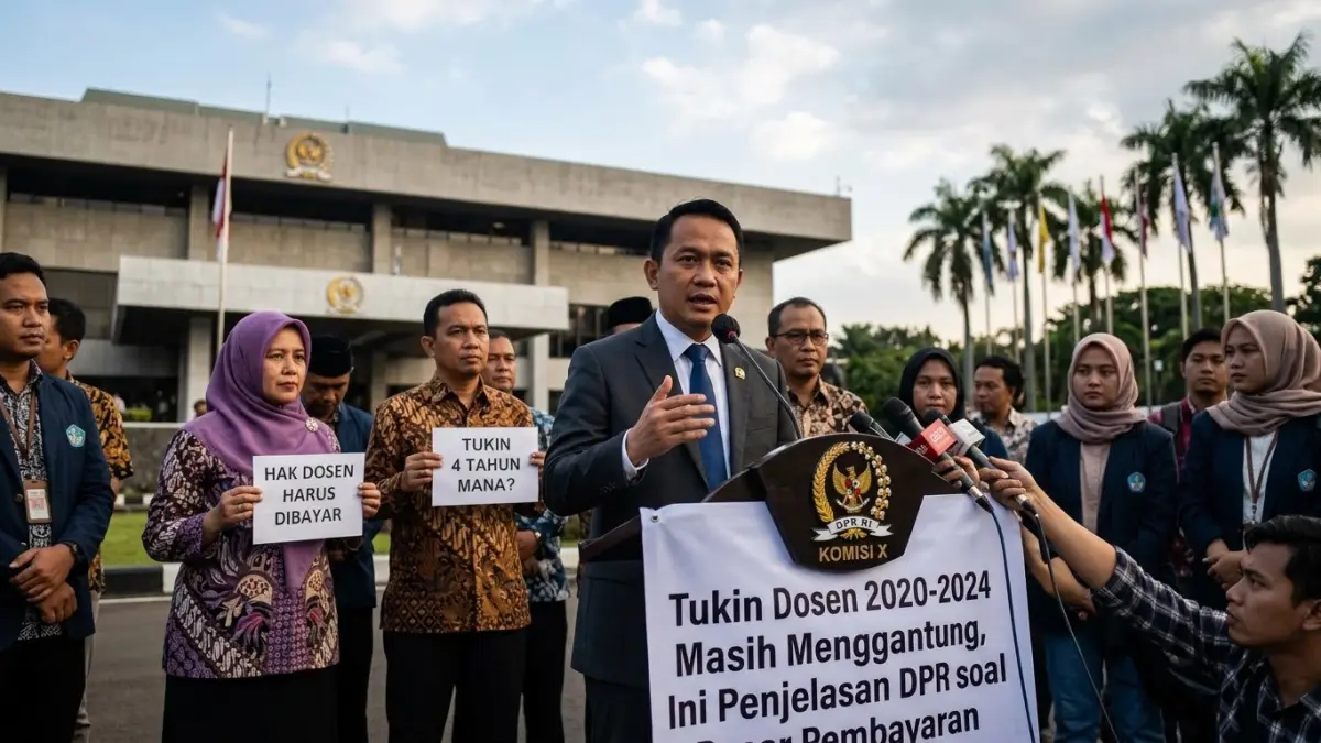 Tukin dosen 2020-2024 masih menggantung. DPR menyebut perubahan nomenklatur kementerian berpengaruh terhadap dasar dan anggaran pembayaran.