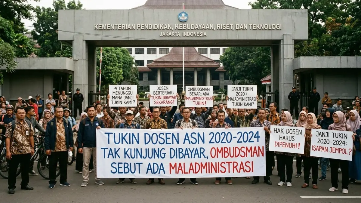 Tukin dosen ASN 2020-2024 belum dibayar. Ombudsman disebut menemukan maladministrasi, sementara pemerintah masih menghadapi persoalan regulasi.