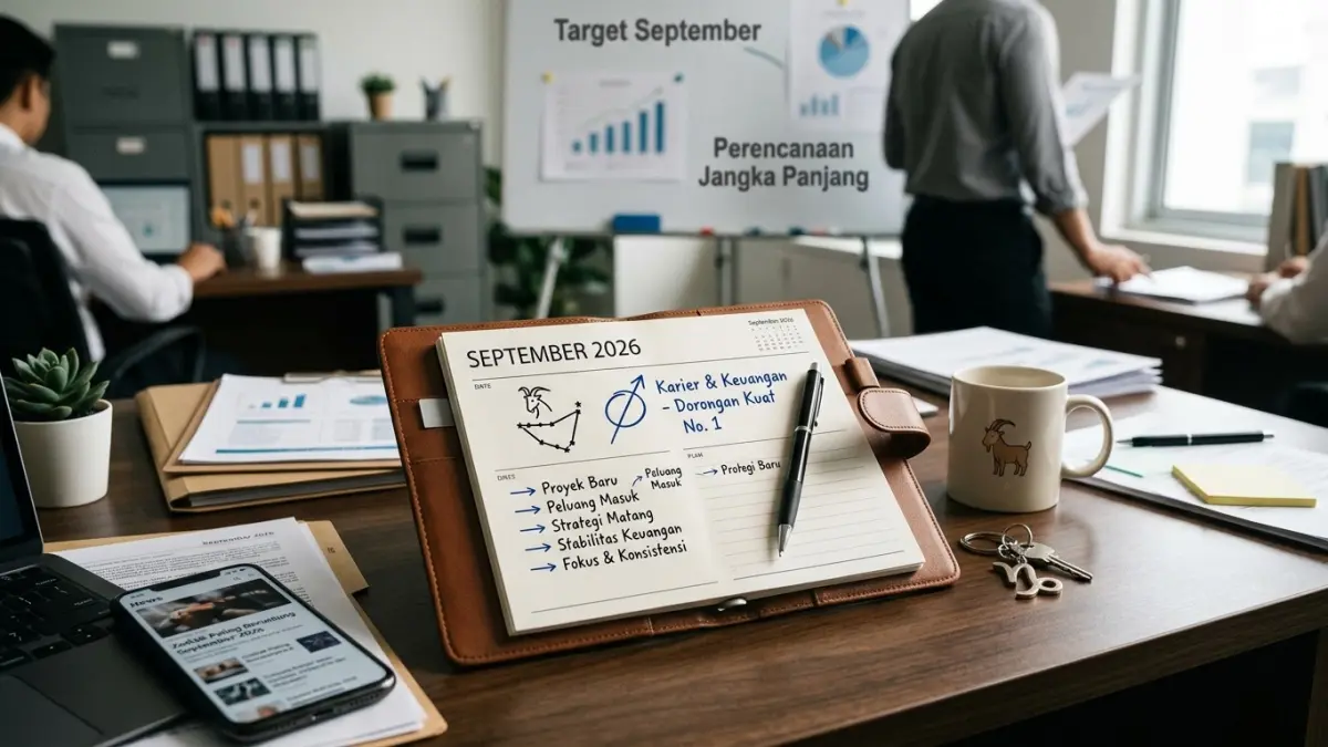 7 zodiak paling beruntung September 2026 diramalkan mendapat peluang karier dan keuangan. Capricorn berada di posisi pertama. (Gemini AI)