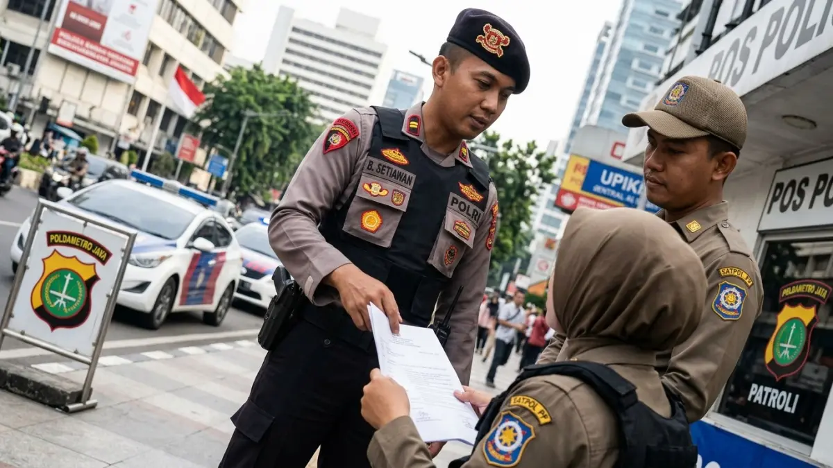 Kepastian hukum memberi jaminan proses yang jelas. Kenali pentingnya profesionalisme aparat dalam mewujudkan penegakan hukum yang adil.(ILUSTRASI AI)