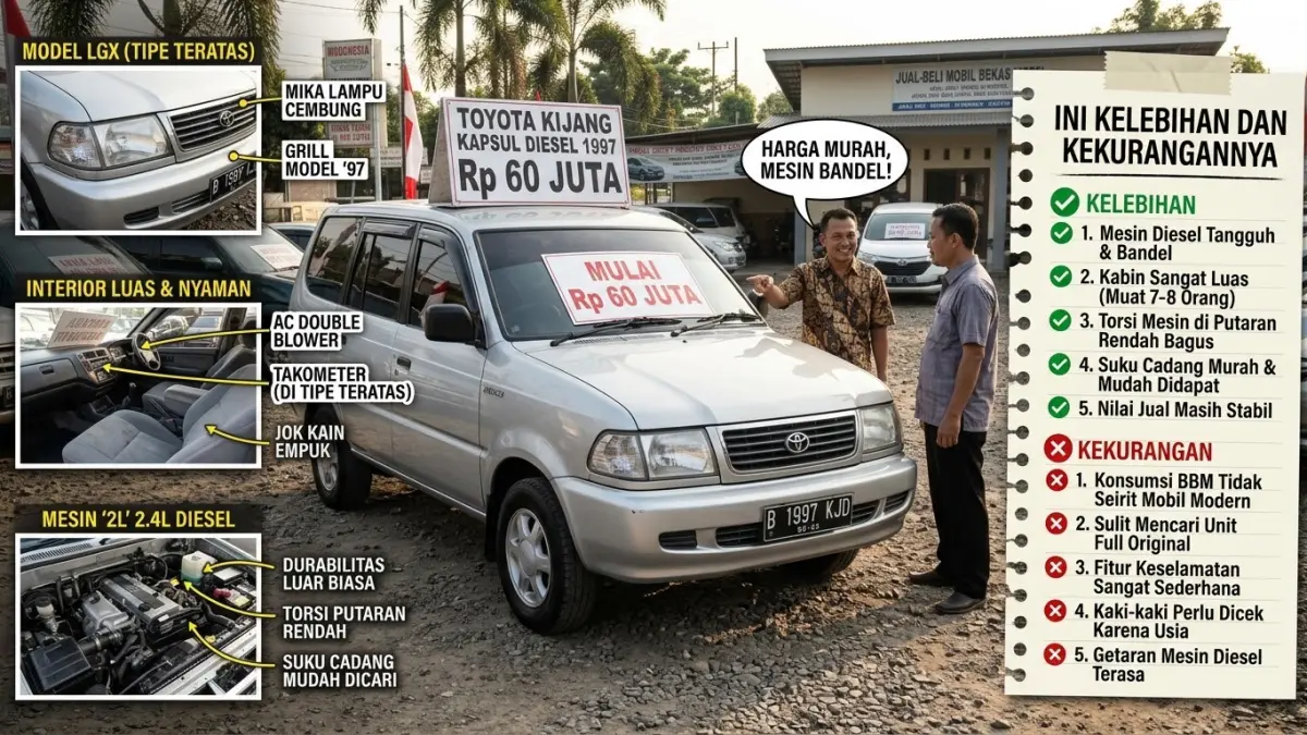 Mitsubishi Kuda diesel bekas mulai Rp60 juta. Mesin 2.500 cc menawarkan harga terjangkau, tetapi calon pembeli perlu mewaspadai sejumlah penyakit.