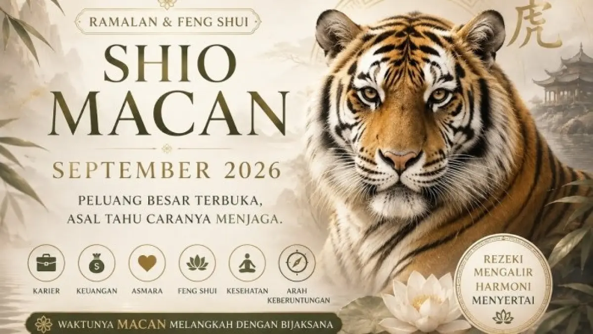 Ramalan Sio Macan September 2026 menyebut peluang positif dalam karier dan keuangan, tetapi mengingatkan agar tidak gegabah mengambil keputusan.