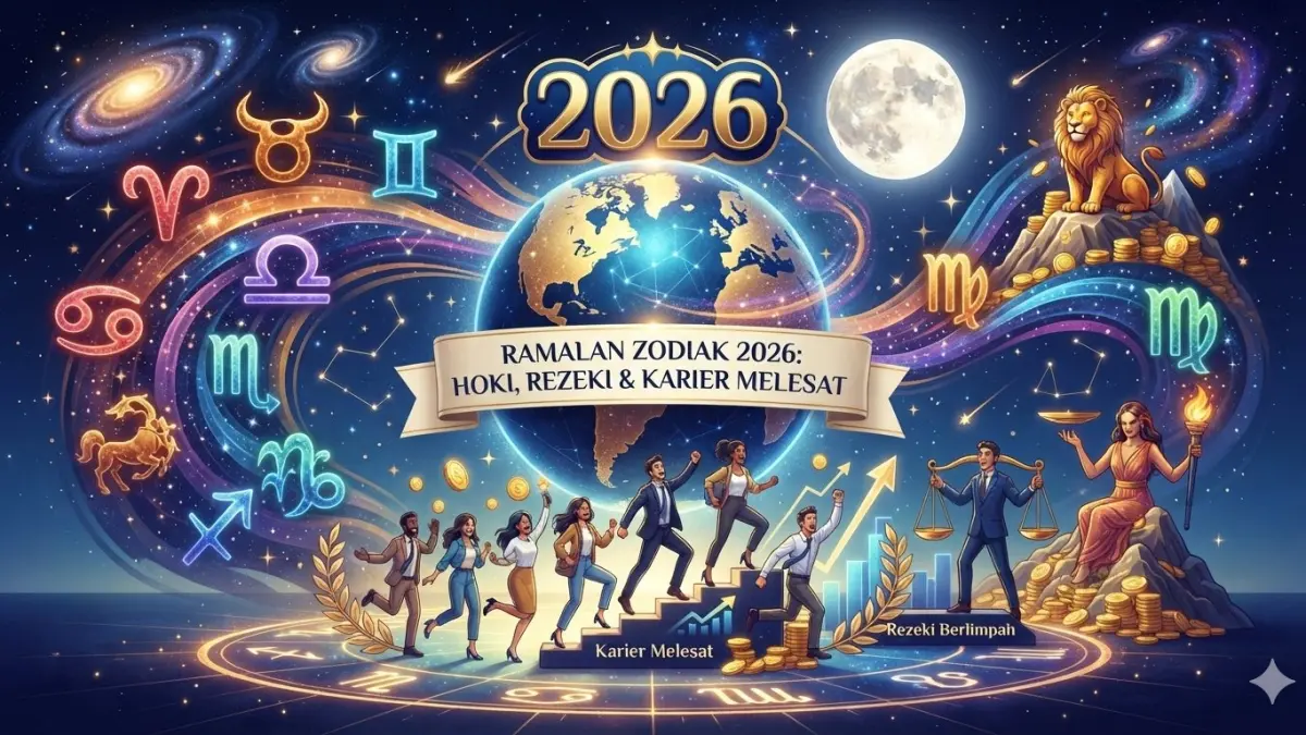 Ramalan zodiak 2026 mengulas peruntungan 12 zodiak dalam karier dan keuangan, dari Aries hingga Pisces.(ILUSTRASI AI)