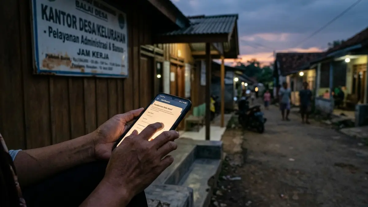 Cara mengubah data desil bansos 2026 bisa dilakukan lewat HP atau desa/kelurahan. Simak langkah pembaruan dan cara cek status bansos. (Gemini AI)