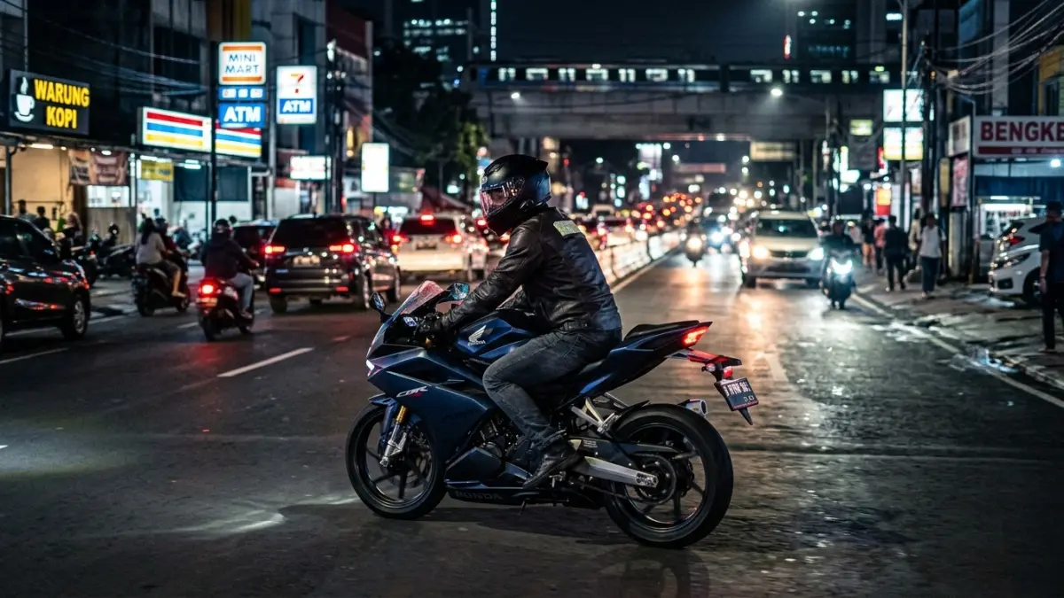 Kondisi fisik saat berkendara malam harus prima. Kenali tanda lelah dan kapan harus berhenti agar konsentrasi tetap optimal.(ILUSTRASI AI)