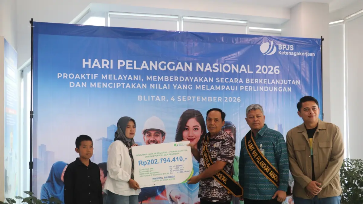 Momentum Harpelnas 2026 dimanfaatkan BPJS Ketenagakerjaan Cabang Blitar untuk memberikan pengalaman layanan yang aman, nyaman, dan bernilai tambah bagi seluruh pekerja di wilayah Blitar Raya.