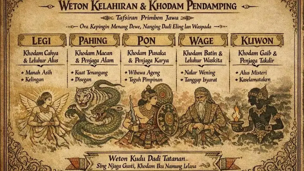 Pasaran Jawa Legi, Pahing, Pon, Wage, dan Kliwon memiliki sejarah panjang dari pasar kuno, kalender Sultan Agung hingga era digital.(pinterest)