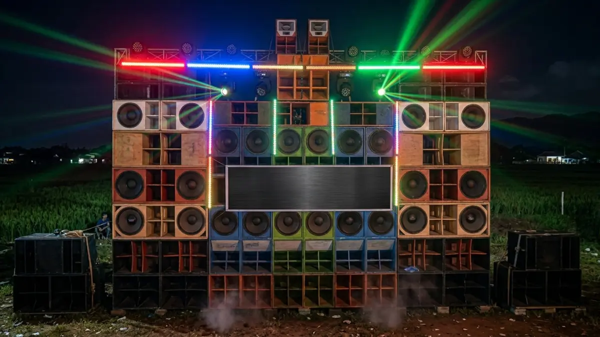 Sound horeg Tulungagung disorot Pemkab karena memicu keresahan. Aturan membatasi volume sound dan waktu kegiatan hingga pukul 23.00.(ILUSTRASI AI)