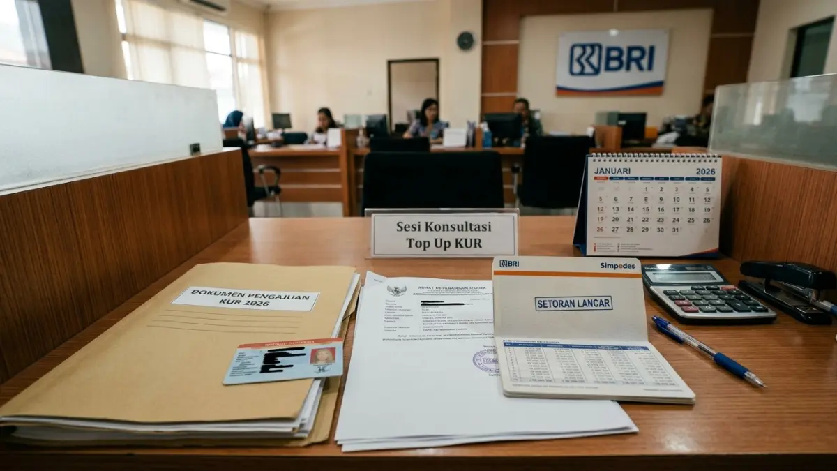 Top up KUR BRI 2026 membutuhkan pinjaman berjalan, kolektibilitas lancar, usaha legal, dokumen lengkap, dan memenuhi proses pengajuan. (Gemini AI)