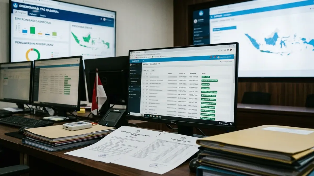 TPG 2026 disebut dibayar bulanan dengan validasi data otomatis. Simak mekanisme SKTP, Dapodik, recalculate, dan dana carryover. (Gemini AI)