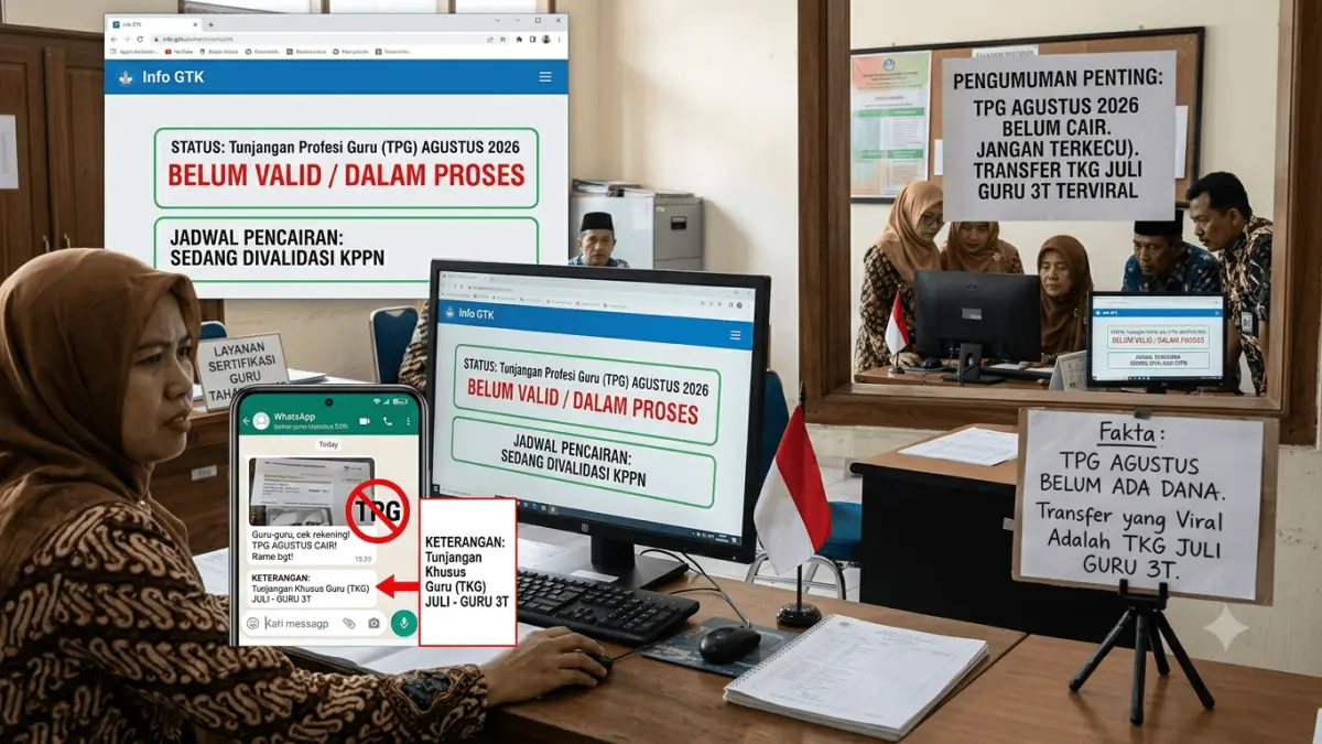 TPG Agustus 2026 belum cair. Transfer yang ramai dibagikan guru ternyata TKG Juli untuk guru di daerah 3T.